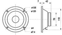 Visaton MR 130 - 8 Ohm 5 inch 7 cm Midrange 80 W 8 Ω - thumbnail