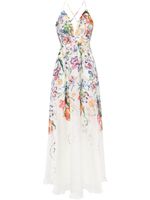 Marchesa Notte robe longue à fleurs - Blanc