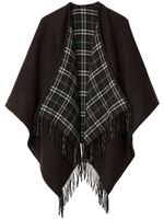 Burberry cape réversible en laine - Marron - thumbnail