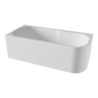 Linie Pietro tweepersoons hoekbad links 180 x 80 cm acryl mat wit