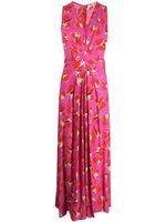 DVF Diane von Furstenberg robe longue Ace à fleurs - Rose