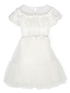 Monnalisa robe en tulle à volants - Blanc