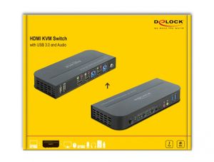 DeLOCK HDMI KVM Switch kvm-switch 4K 60 Hz, USB 3.0, Audio