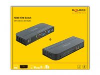 DeLOCK HDMI KVM Switch kvm-switch 4K 60 Hz, USB 3.0, Audio - thumbnail