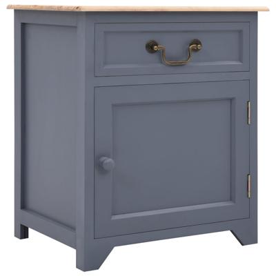 vidaXL Nachtkastje 40x30x50 cm paulowniahout grijs en bruin