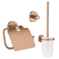 GROHE Essentials Toilet accessoireset 3-delig met toiletborstelhouder, handdoekhaak en toiletrolhouder Brushed Warm sunset sw99003/sw99027/sw99043/