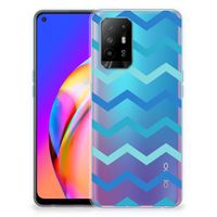 OPPO A94 5G | Reno5 Z TPU bumper Zigzag Blauw - thumbnail