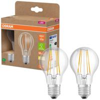 OSRAM 4099854253546 LED-lamp Energielabel A (A - G) E27 Peer 5 W = 75 W Warmwit (Ø x h) 60 mm x 60 mm 2 stuk(s)