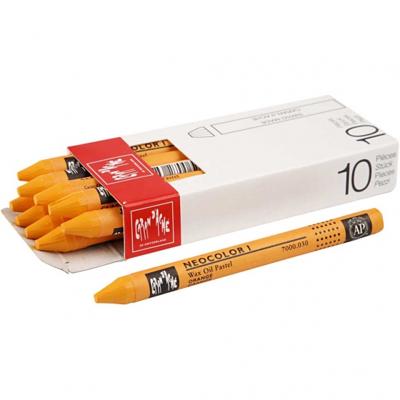 Caran d'Ache waskrijt oranje 10 cm 10 stuks Caran d'Ache waskrijt oranje 10 cm 10 stuks