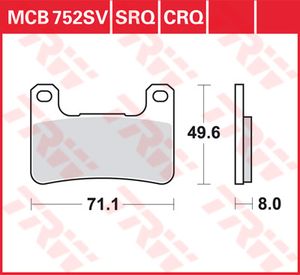 TRW Remblokken, en remschoenen voor de moto, MCB752CRQ Hyper carbon