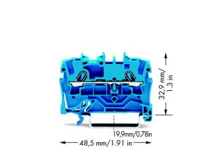 WAGO 2002-1204 Doorgangsklem 5.20 mm Spanveer Toewijzing: N Blauw 1 stuk(s)