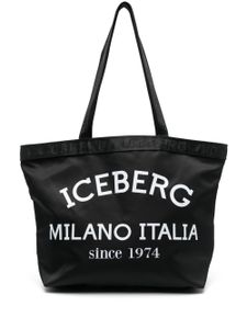 Iceberg sac cabas à logo imprimé - Noir