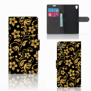 Sony Xperia Z3 Hoesje Gouden Bloemen