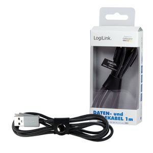 LogiLink USB-kabel USB 2.0 USB-A stekker, USB-micro-B stekker 1.00 m Zwart CU0132