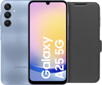 Samsung Galaxy A25 128GB Blauw 5G + BlueBuilt Book Case Zwart