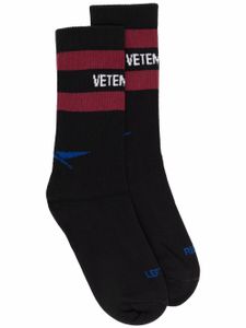 VETEMENTS chaussettes nervurées à logo imprimé - Noir