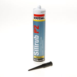 Soudal Silirub P2 zwart 310ml