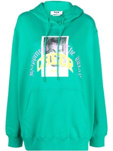 MSGM hoodie en coton à imprimé graphique - Vert