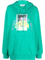 MSGM hoodie en coton à imprimé graphique - Vert - thumbnail