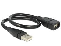 Delock USB-kabel USB 2.0 USB-A stekker, USB-A bus 0.35 m Zwart Flexibele zwanenhalskabel 83498 - thumbnail