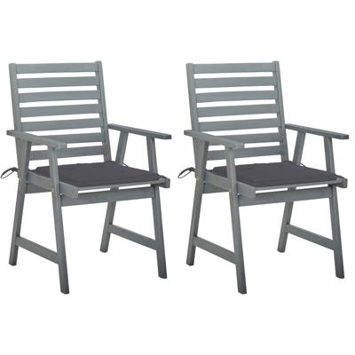 vidaXL Tuinstoelen 2 st met kussens massief acaciahout vidaXL Tuinstoelen 2 st met kussens massief acaciahout