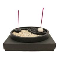 Wierookhouder Yin Yang Rond Zwart (19 cm)