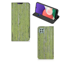 Samsung Galaxy A22 5G Book Wallet Case Green Wood - thumbnail