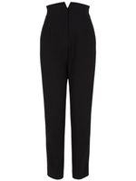 Emporio Armani pantalon en laine vierge à coupe droite - Noir - thumbnail