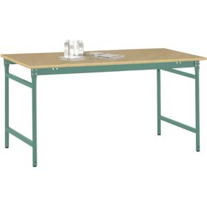 Manuflex BB3035.0001 Bijzettafel basis stationair met multiplex tafelblad in grijs-groen HF 0001, bxdxh: 1250 x 600 x 780 mm Grijs, Groen