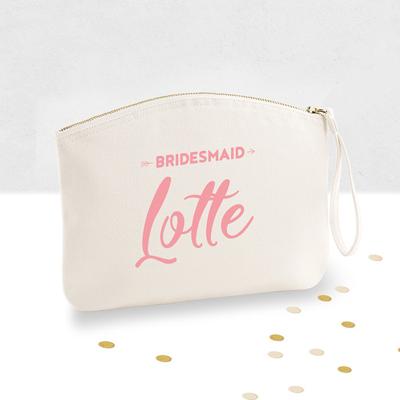 Toilettas bridesmaid met naam Toilettas bridesmaid met naam