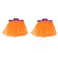 2x stuks supporters verkleed rokje tutu oranje voor dames one size