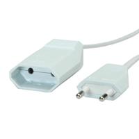 Bachmann 233.284 Verlenging met eurostekker en Eurokoppeling in wit, lengte 2 m H03VVH2-F 2x0,75