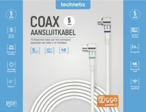 Enzo Technetics Coax aansluitkabel 1,5m compleet haakse plug - 2075010