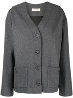 0711 cardigan boutonné à col v - Gris