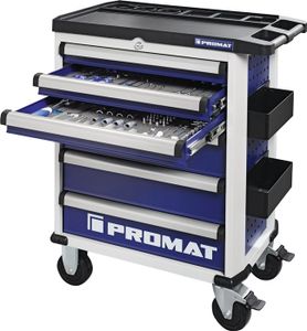 Promat Gereedschapswagen | B775xD470xH1000mm | 6 laden | 96-delig - 4000871044 4000871044