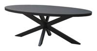 Livingfurn Ovale Eettafel Kala Mangohout, 160 x 90cm - Zwart - Ovaal - thumbnail