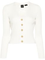 PINKO cardigan à logo contrastant - Blanc