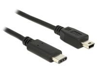 Delock 83335 Kabel USB Type-C 2.0 male > USB 2.0 Type Mini-B male 0,5 m zwart