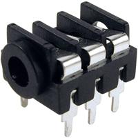 Cliff FCR1295 Jackplug 3,5 mm Bus, inbouw horizontaal Aantal polen: 3 Stereo Zwart 1 stuk(s) - thumbnail