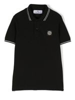 Stone Island Junior polo à patch Compass - Noir