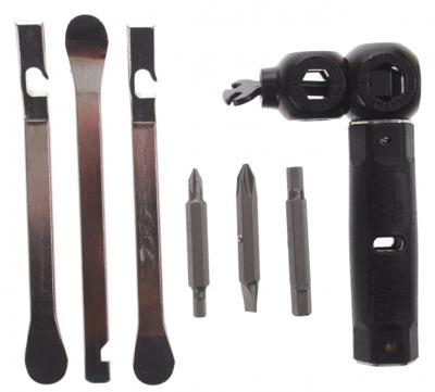 TOM multitoolset 8 functies zwart/zilver 10-delig