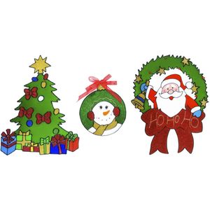 Kerst thema raamstickers set van 3x stuks van 18 tot 30 cm