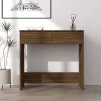 Bureau 80x40x75 cm bewerkt hout bruineikenkleurig - thumbnail