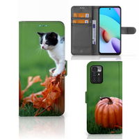 Xiaomi Redmi 10 Telefoonhoesje met Pasjes Kitten