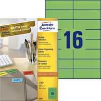 Etiket Avery Zweckform 3454 105x37mm groen 1600stuks - thumbnail