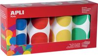 Apli Kids stickers XL cirkels, diameter 45 mm, doos met 4 rollen in 4 kleuren