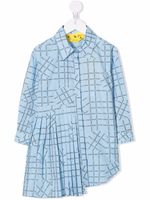 Off-White Kids robe-chemise asymétrique - Bleu