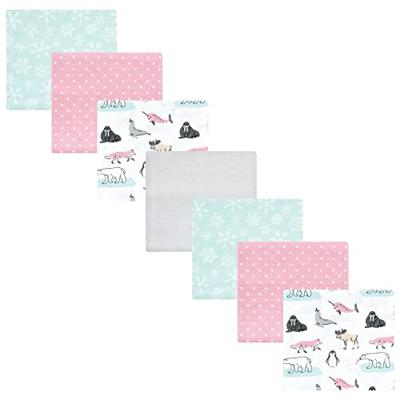 Hudson Baby Unisex Baby Cotton Flannel Receiving Blankets Bundle, Girl Arctic Animals, One Size