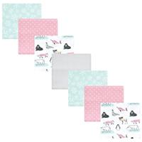Hudson Baby Unisex Baby Cotton Flannel Receiving Blankets Bundle, Girl Arctic Animals, One Size