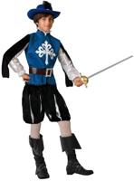 Atosa Musetier-kostuum, middeleeuws, blauw, voor kinderen, 10 tot 12 jaar